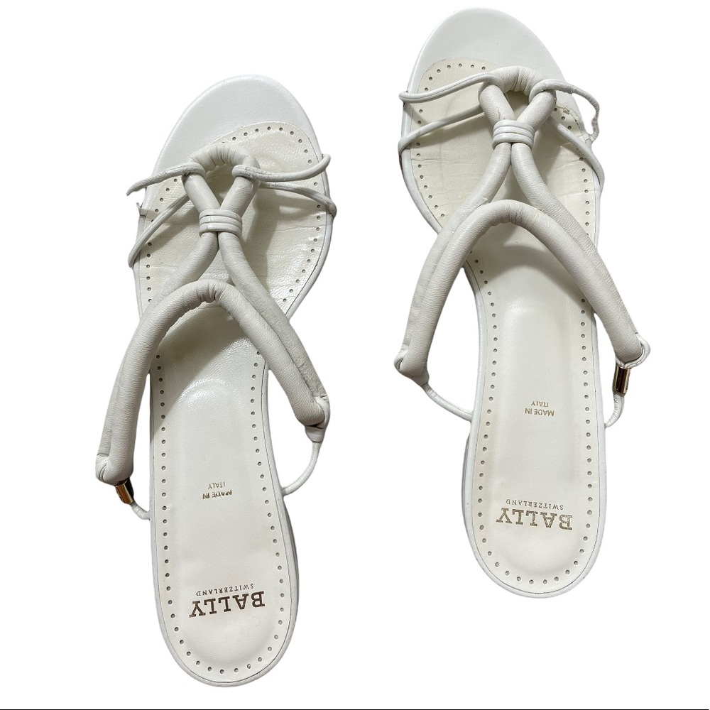 BALLY Suzanne lightly worn white sandals sz 8!